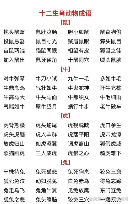打一生肖成语有哪些,打一生肖成语有哪些呢