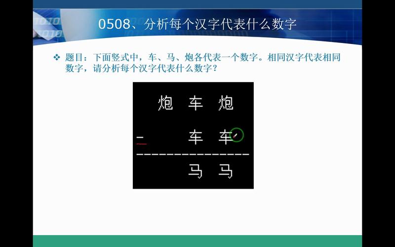 汉字各代表什么数字,汉字各代表什么数字的题
