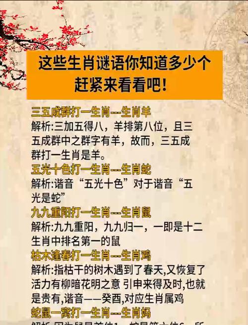 生肖谜语怎么猜才准,生肖谜语怎么猜才准确